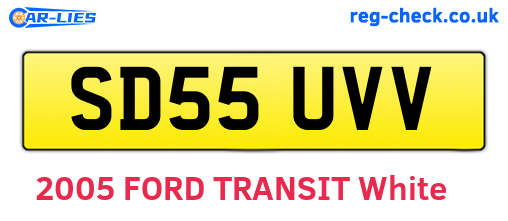 SD55UVV are the vehicle registration plates.