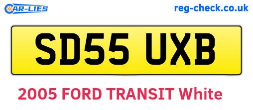 SD55UXB are the vehicle registration plates.