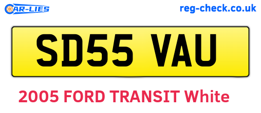 SD55VAU are the vehicle registration plates.