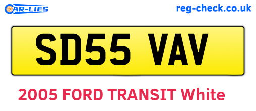SD55VAV are the vehicle registration plates.