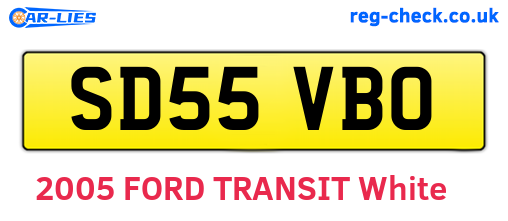 SD55VBO are the vehicle registration plates.