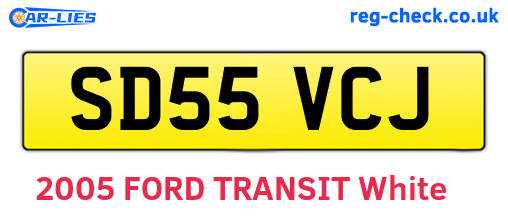 SD55VCJ are the vehicle registration plates.