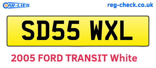 SD55WXL are the vehicle registration plates.