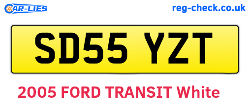 SD55YZT are the vehicle registration plates.