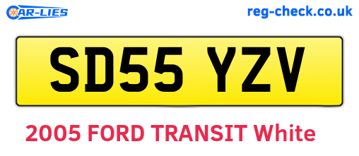 SD55YZV are the vehicle registration plates.