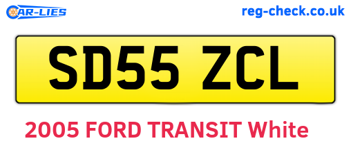 SD55ZCL are the vehicle registration plates.