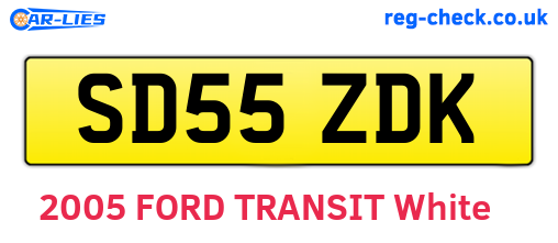 SD55ZDK are the vehicle registration plates.