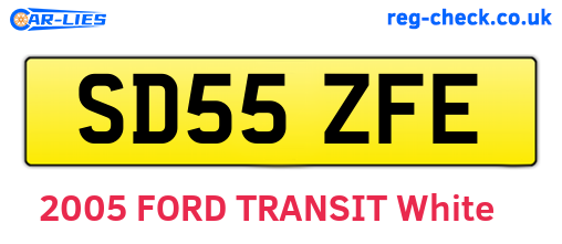 SD55ZFE are the vehicle registration plates.