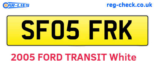 SF05FRK are the vehicle registration plates.