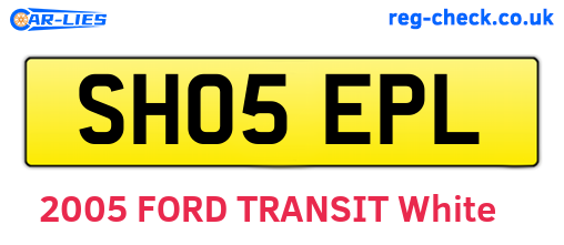 SH05EPL are the vehicle registration plates.