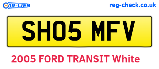 SH05MFV are the vehicle registration plates.