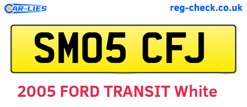 SM05CFJ are the vehicle registration plates.