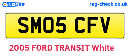 SM05CFV are the vehicle registration plates.