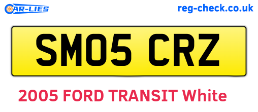 SM05CRZ are the vehicle registration plates.