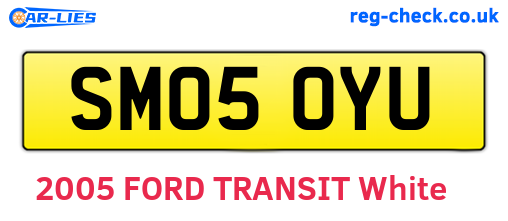 SM05OYU are the vehicle registration plates.