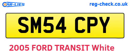 SM54CPY are the vehicle registration plates.