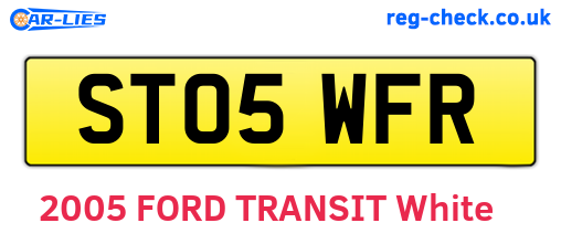 ST05WFR are the vehicle registration plates.