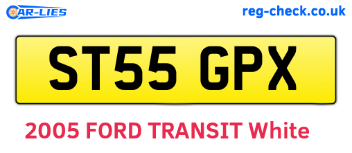 ST55GPX are the vehicle registration plates.
