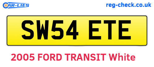 SW54ETE are the vehicle registration plates.