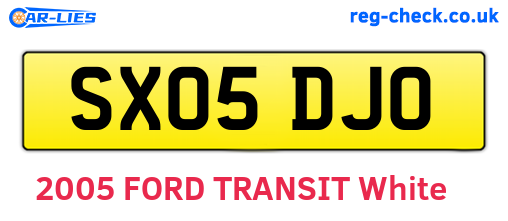 SX05DJO are the vehicle registration plates.