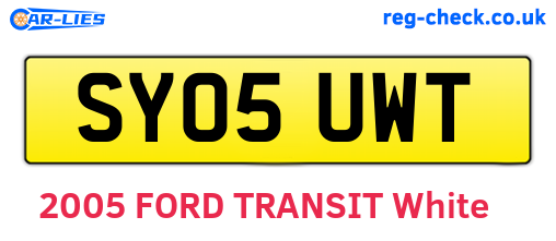 SY05UWT are the vehicle registration plates.