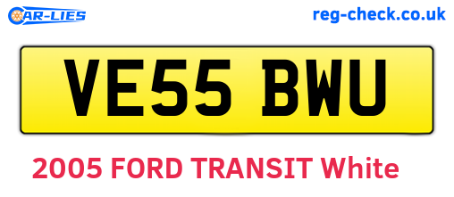 VE55BWU are the vehicle registration plates.