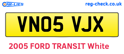 VN05VJX are the vehicle registration plates.