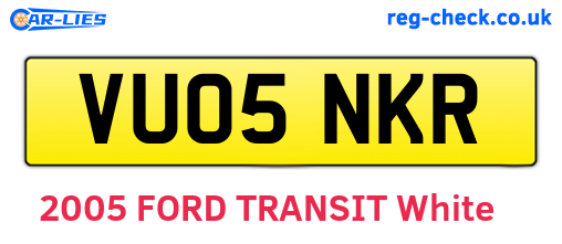 VU05NKR are the vehicle registration plates.