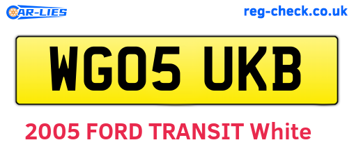 WG05UKB are the vehicle registration plates.