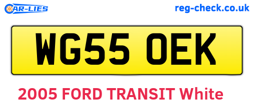 WG55OEK are the vehicle registration plates.