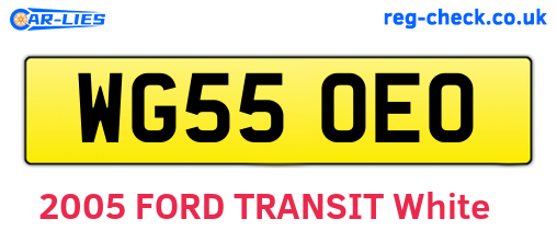 WG55OEO are the vehicle registration plates.
