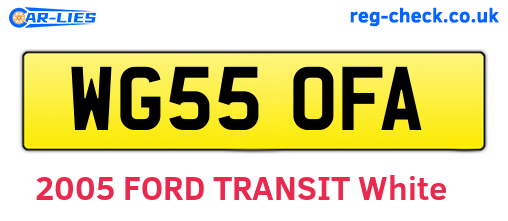 WG55OFA are the vehicle registration plates.