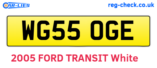 WG55OGE are the vehicle registration plates.