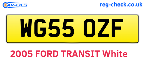 WG55OZF are the vehicle registration plates.