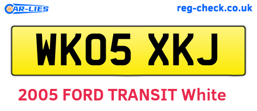WK05XKJ are the vehicle registration plates.