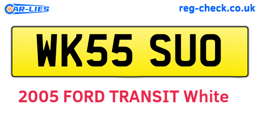 WK55SUO are the vehicle registration plates.