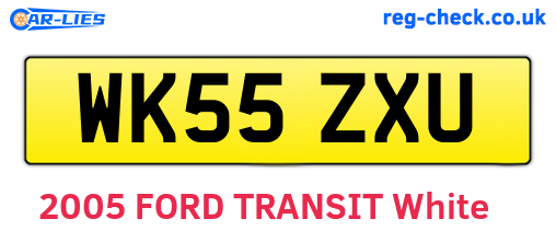 WK55ZXU are the vehicle registration plates.
