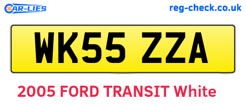 WK55ZZA are the vehicle registration plates.