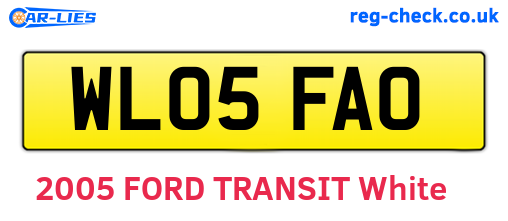 WL05FAO are the vehicle registration plates.