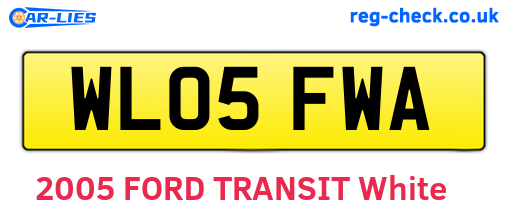 WL05FWA are the vehicle registration plates.