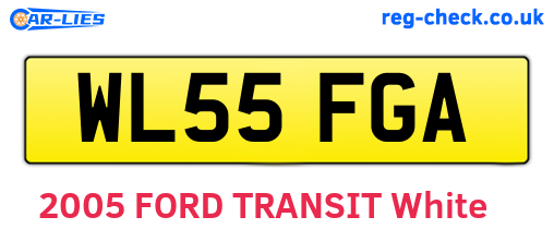 WL55FGA are the vehicle registration plates.