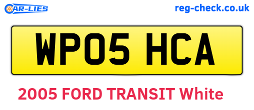 WP05HCA are the vehicle registration plates.