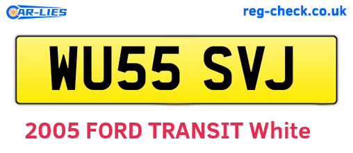 WU55SVJ are the vehicle registration plates.