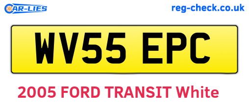 WV55EPC are the vehicle registration plates.