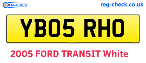 YB05RHO are the vehicle registration plates.