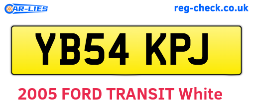 YB54KPJ are the vehicle registration plates.