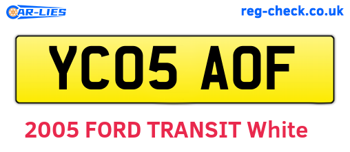 YC05AOF are the vehicle registration plates.