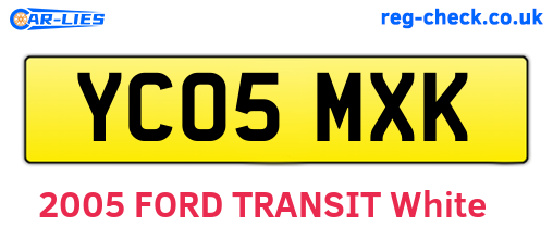 YC05MXK are the vehicle registration plates.