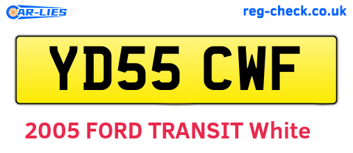 YD55CWF are the vehicle registration plates.
