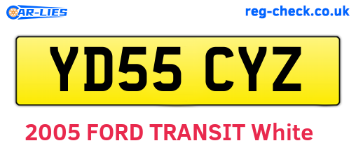 YD55CYZ are the vehicle registration plates.